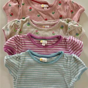 Mini Boden Floral and Striped Kids Tees in Pink, Gray, Purple, and Blue